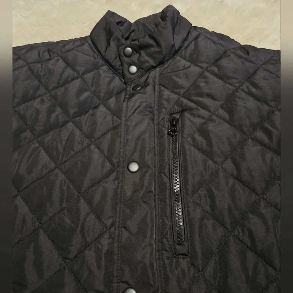 Banana Republic Womens Black Quilted Zipper/Snap Down Jacket Sz. S